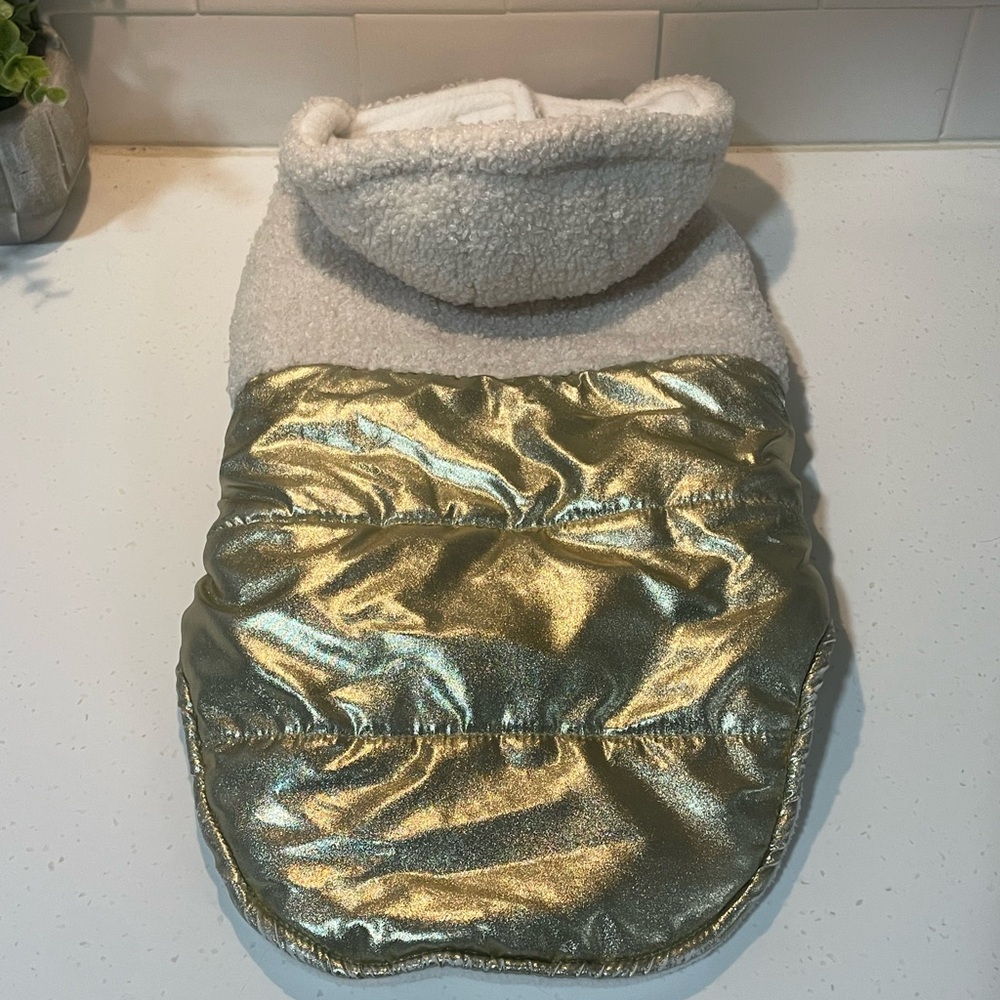 Top Paw Metallic Puffy Sherpa Coat for Dogs Size Medium